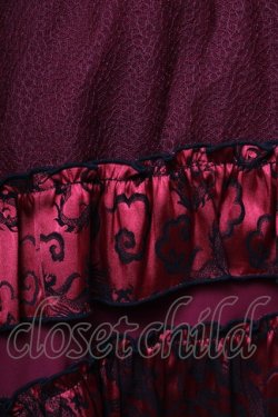 画像3: Qutie Frash / ドラゴンサテンスカート  ワイン S-25-04-23-082-QU-SK-HR-ZS