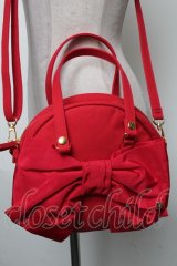 Perla nell' ostrica / シャンタンリボン付きハンプバッグ  赤 S-25-04-23-020-EL-BG-HR-ZS