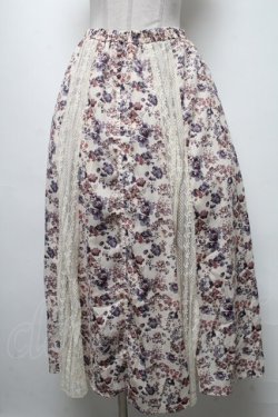 画像1: axes femme /花柄レース切替スカート  オフ S-25-04-25-054-AX-SK-ET-ZS
