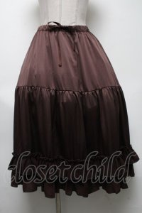 axes femme kawaii / ミディフリルペチスカート  ブラウン S-25-04-25-057-AX-SK-HR-ZS