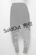 NieR Clothing / 転写プリントサルエルパンツ  黒 S-25-04-25-059-PU-PA-HR-ZS