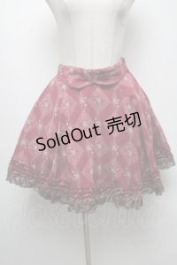 axes femme / 薔薇プリントスカート  ワイン S-25-04-25-060-AX-SK-HR-ZS