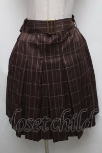 axes femme / ボックスプリーツミドルスカート  ブラウン S-25-04-25-061-AX-SK-HR-ZS
