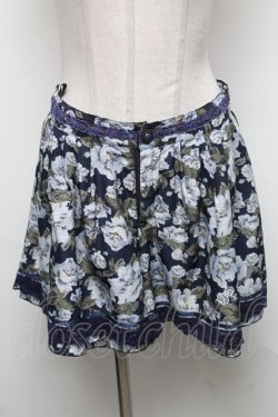 画像1: axes femme / バラプリントパンツ  紺 S-25-04-25-062-AX-PA-HR-ZS