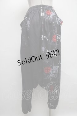 画像2: NieR Clothing / プリントサルエルパンツ  黒 S-25-04-25-064-PU-PA-HR-ZS