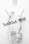 CIVARIZE / オパールダメージロングタンクトップ 44 白ｘ黒 S-25-04-25-006-GO-TO-AS-ZS