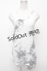 CIVARIZE / オパールダメージロングタンクトップ 44 白ｘ黒 S-25-04-25-006-GO-TO-AS-ZS