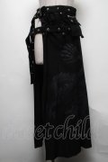 Ozz On / 龍プリントレイヤードベルトスカート  黒 S-25-04-25-069-OO-SK-HR-ZS