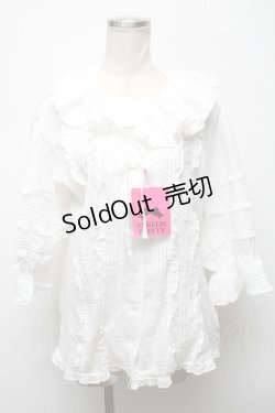 画像1: Angelic Pretty / ふわふわピンタックブラウス  白 S-25-04-25-007-AP-BL-AS-ZS