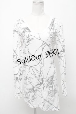 画像1: CIVARIZE / Destruction アシンメトリー変形カットソー 44 白ｘ黒 S-25-04-25-008-GO-TO-AS-ZS