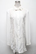 CIVARIZE / レース切り替えシフォンシャツ  白 S-25-04-25-009-GO-BL-AS-ZS