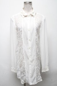 CIVARIZE / レース切り替えシフォンシャツ  白 S-25-04-25-009-GO-BL-AS-ZS