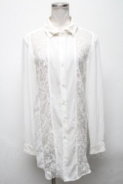 画像1: CIVARIZE / レース切り替えシフォンシャツ  白 S-25-04-25-009-GO-BL-AS-ZS