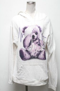 画像1: Amilige / ベアプリントパーカー  白 S-25-04-25-010-PU-SK-AS-ZS
