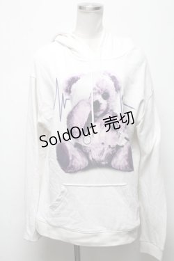 画像1: Amilige / ベアプリントパーカー  白 S-25-04-25-010-PU-SK-AS-ZS