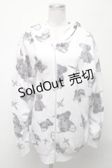TRAVAS TOKYO / MYRIAD OF BEARS ZIPパーカー  白ｘ黒 S-25-04-25-012-PU-TO-AS-ZS