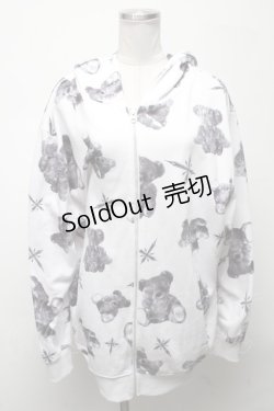 画像1: TRAVAS TOKYO / MYRIAD OF BEARS ZIPパーカー  白ｘ黒 S-25-04-25-012-PU-TO-AS-ZS
