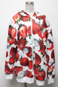 TRAVAS TOKYO / 昇華ZIPパーカー  白ｘ赤 S-25-04-25-013-PU-TO-AS-ZS