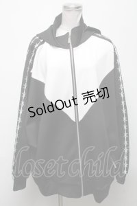 CIVARIZE / 切り替えポンチョパーカー  黒ｘ白 S-25-04-25-017-GO-TO-AS-ZS