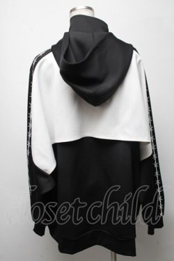 画像2: CIVARIZE / 切り替えポンチョパーカー  黒ｘ白 S-25-04-25-017-GO-TO-AS-ZS