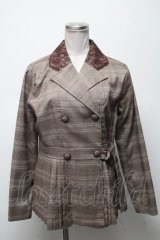 axes femme POETIQUE / プリーツデザインジャケット  ブラウン S-25-04-25-018-AX-JA-HR-ZS