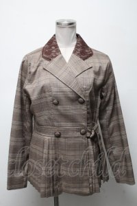 axes femme POETIQUE / プリーツデザインジャケット  ブラウン S-25-04-25-018-AX-JA-HR-ZS