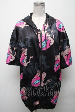 画像1: NieR Clothing / 半袖パーカー  黒 S-25-04-25-019-PU-TO-AS-ZS