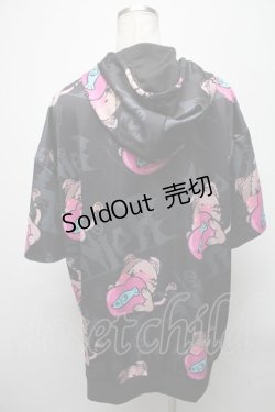 画像2: NieR Clothing / 半袖パーカー  黒 S-25-04-25-019-PU-TO-AS-ZS
