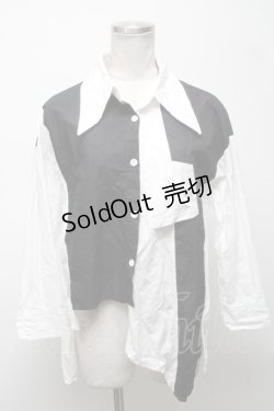 画像1: PUNK / トップス  黒ｘ白 S-25-04-25-022-PU-TO-AS-ZS