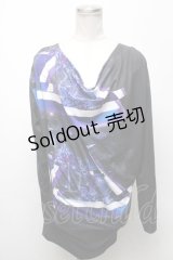CIVARIZE / Mover プリンテッドドレープカットソー 44 黒 S-25-04-25-025-GO-TO-AS-ZS