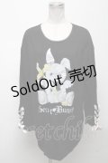 Secret Honey / ウサギプリントTシャツ  黒 S-25-04-25-026-CA-TS-AS-ZS