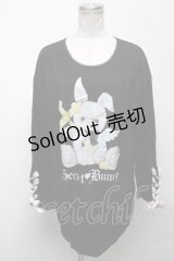 Secret Honey / ウサギプリントTシャツ  黒 S-25-04-25-026-CA-TS-AS-ZS