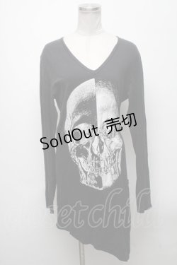 画像1: CIVARIZE / スカルプリントロングカットソー 44 黒 S-25-04-25-027-GO-TO-AS-ZS
