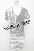 CIVARIZE / サイドZIP総柄ロングTシャツ 44 黒ｘ白 S-25-04-25-028-GO-TS-AS-ZS