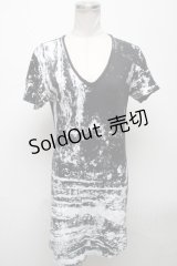 CIVARIZE / サイドZIP総柄ロングTシャツ 44 黒ｘ白 S-25-04-25-028-GO-TS-AS-ZS