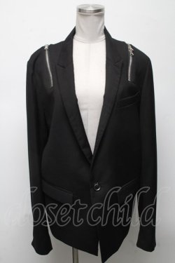 画像1: CIVARIZE / ショルダーZIPデザインテーラードジャケット  黒 S-25-04-25-032-GO-JA-AS-ZS