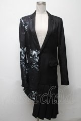 CIVARIZE / アシンメトリープリーツロングテーラードジャケット 44 黒 S-25-04-25-035-GO-JA-AS-ZS