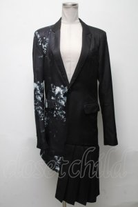 CIVARIZE / アシンメトリープリーツロングテーラードジャケット 44 黒 S-25-04-25-035-GO-JA-AS-ZS