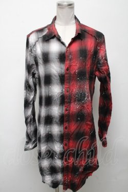 画像1: CIVARIZE / バックZIPドッキングチェックシャツ 44 赤ｘ白 S-25-04-25-037-GO-BL-AS-ZS