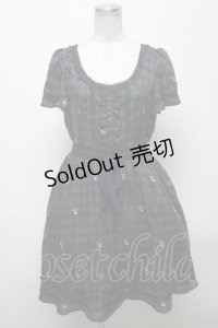 axes femme / チェックCATワンピース  グリーン S-25-04-25-038-AX-OP-AS-ZS