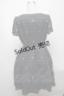 画像2: axes femme / チェックCATワンピース  グリーン S-25-04-25-038-AX-OP-AS-ZS