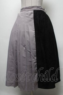 画像1: axes femme POETIQUE /レース切替スカート  グレーｘ黒 S-25-04-25-044-AX-SK-AS-ZS