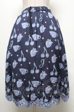 画像1: Jane Marple / Bonjour Millefleursのスカート  紺 S-25-04-25-046-JM-SK-AS-ZS