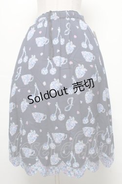 画像1: Jane Marple / Bonjour Millefleursのスカート  紺 S-25-04-25-046-JM-SK-AS-ZT412