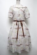 an another angelus / 南フランス柄5分袖ロングワンピース  オフ S-25-04-27-046-CA-TO-HR-ZS