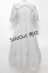 m petit by misako / ギンガムチェックワンピース  グレー S-25-04-27-047-LO-OP-HR-ZS