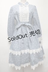Favorite / ドットｘ刺繍ワンピース  サックス S-25-04-27-051-LO-OP-HR-ZS