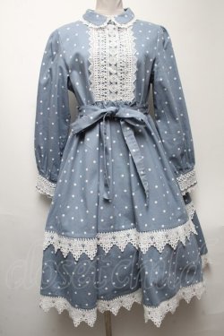 画像1: Favorite / ドットｘ刺繍ワンピース  サックス S-25-04-27-051-LO-OP-HR-ZS