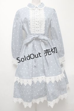 画像1: Favorite / ドットｘ刺繍ワンピース  サックス S-25-04-27-051-LO-OP-HR-ZS
