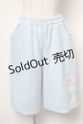 LISTEN FLAVOR / 只今充電中ジャージハーフパンツ  サックス S-25-04-27-080-PU-TS-AS-ZS